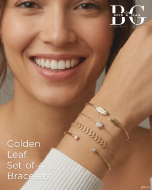 Golden Leaf Set-of-4 Bracelets