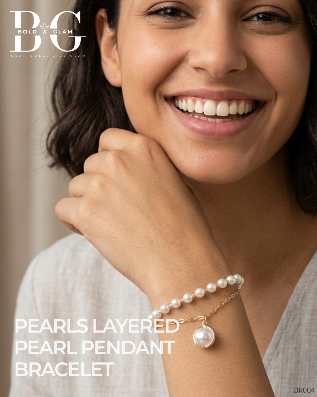 Pearls Layered Pearl pendant Bracelet - Image 4