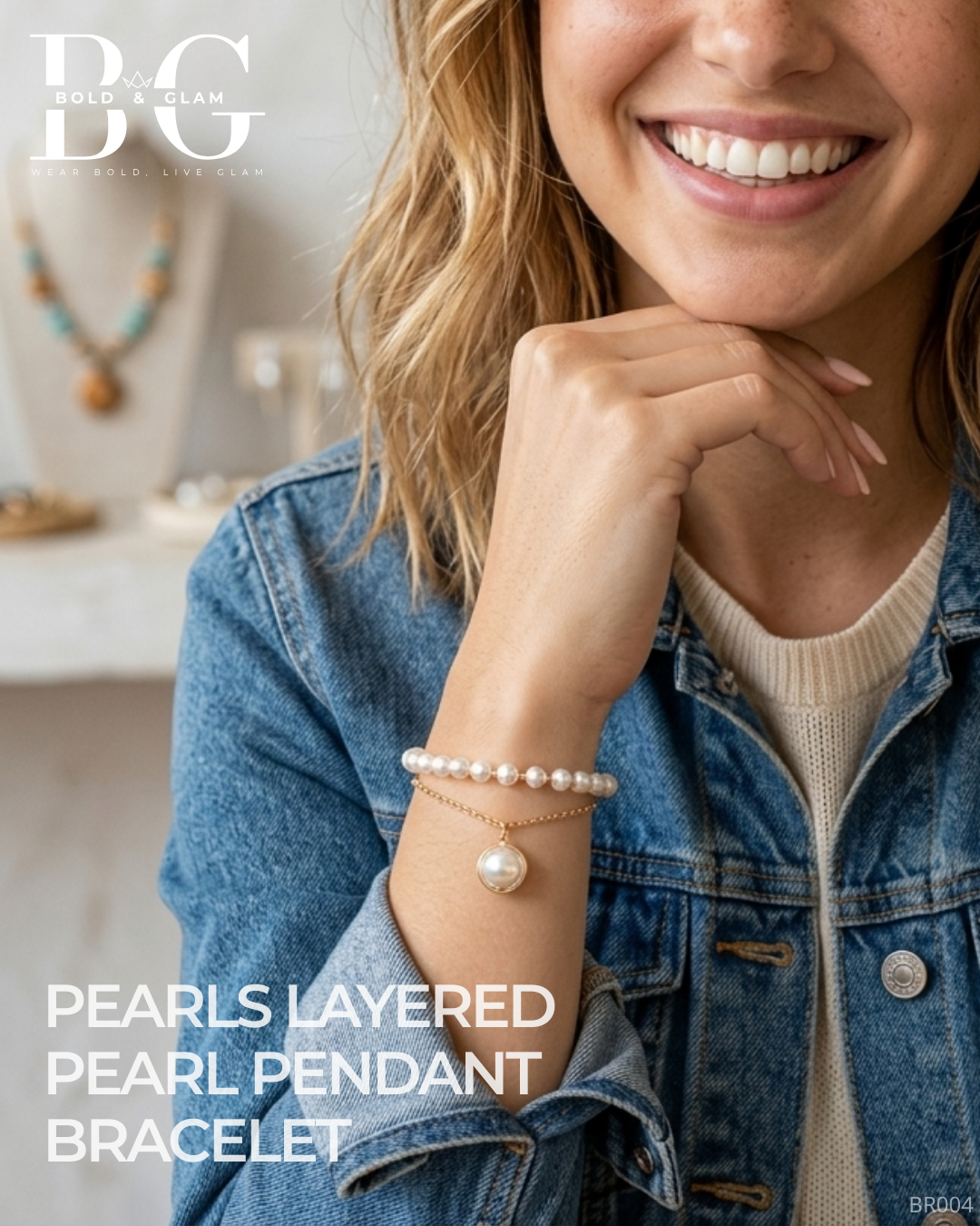 Pearls Layered Pearl pendant Bracelet - Image 2