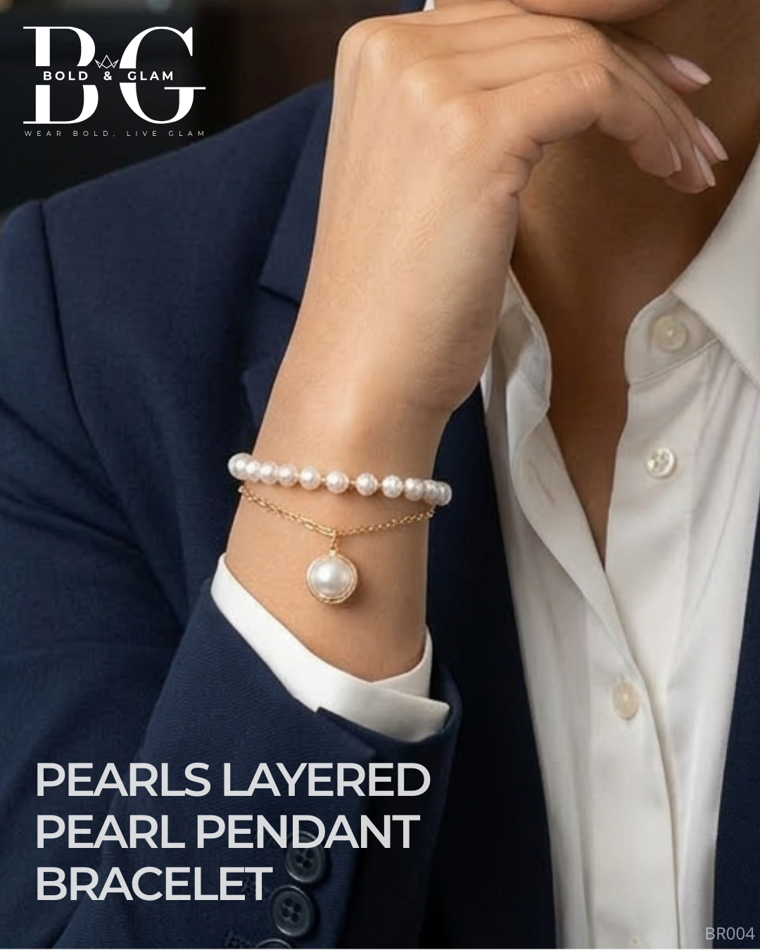 Pearls Layered Pearl pendant Bracelet - Image 3