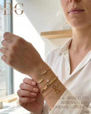 Arrow Leaf Dream-Catcher Set-of-4 Bracelets