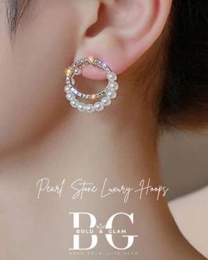 Pearl Stone Luxury Hoops