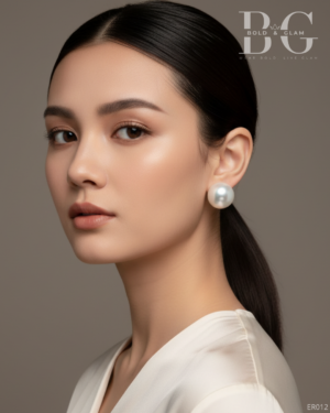 Retro White Bold Pearl Studs