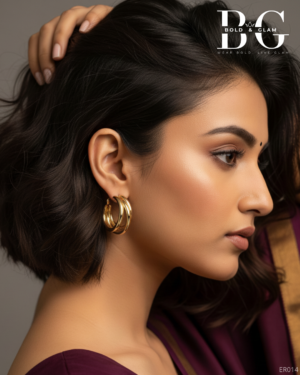 Triple Layer Golden Small Ring Hoops