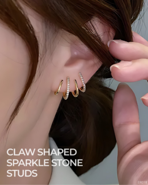 Claw Shape Sparkle Stone Studs