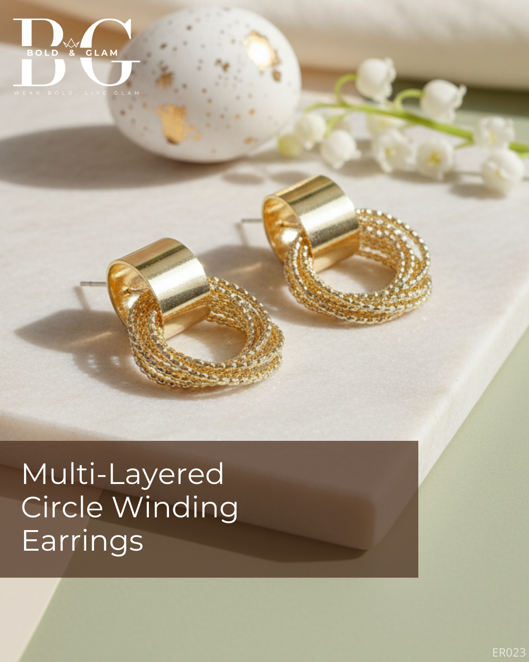 Multi-Layered Circle Winding Earrings - Image 2