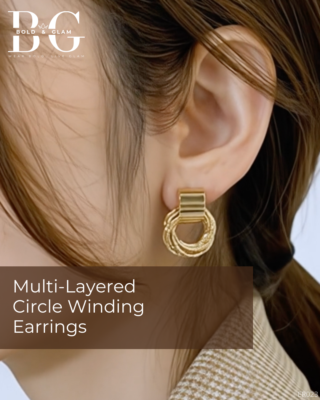 Multi-Layered Circle Winding Earrings - Image 3