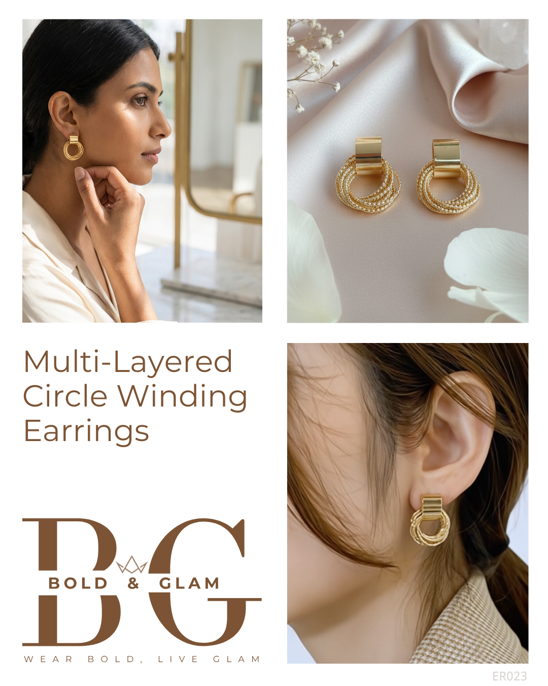 Multi-Layered Circle Winding Earrings - Image 4
