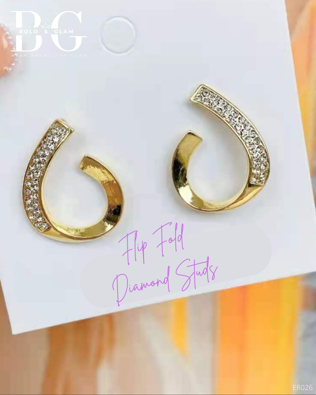 Flip Fold Diamond Studs - Image 3