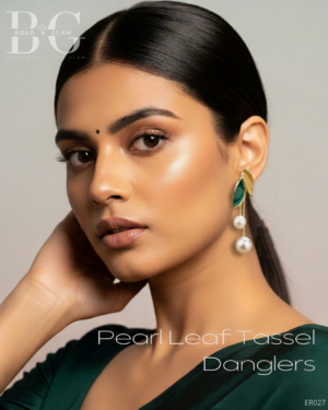 Pearl Leaf Tassel Danglers