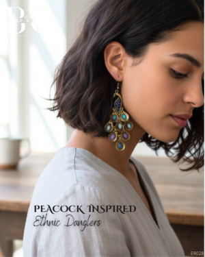 Peacock Inspired Ethnic Danglers