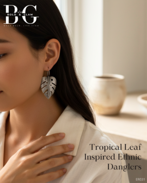 Tropical Leaf Inspired Ethnic Danglers